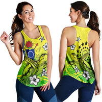 Cook Islands Women Racerback Tank Loved Polynesian Turtle LT13 - Wonder Print Shop