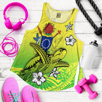 Cook Islands Women Racerback Tank Loved Polynesian Turtle LT13 - Wonder Print Shop