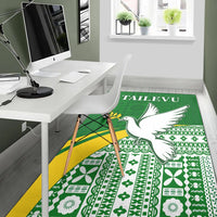 Tailevu Rugby Area Rug Fiji Rugby Tapa Pattern Green LT13 - Wonder Print Shop