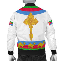 Eritrea Bomber Jacket Cross Flag Camel White LT13 - Wonder Print Shop