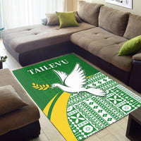 Tailevu Rugby Area Rug Fiji Rugby Tapa Pattern Green LT13 - Wonder Print Shop