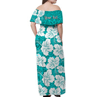 custom-personalised-hawaii-off-shoulder-long-dress-turquoise-simple-tropical-flowers