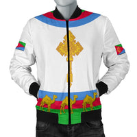 Eritrea Bomber Jacket Cross Flag Camel White LT13 - Wonder Print Shop