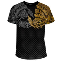 Viking T Shirt, Ravens of Midgard Gold RLT12 - Wonder Print Shop