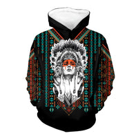 Native American Girl Pattern Pattern 3D Hoodie LT10 - Wonder Print Shop