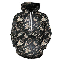 Pattern Black Dreamcatcher Native American All Over Hoodie LT10 - Wonder Print Shop