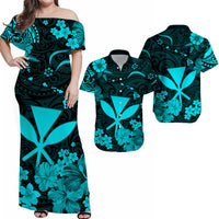 Hawaii Matching Hawaiian Shirt And Dress Polynesia Turquoise Kanaka Maoli LT13 - Wonder Print Shop