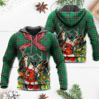 Christmas Santa Cowboy Christmas Green Style Hoodie - Wonder Print Shop