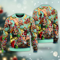 Chirstmas Love Santa World Map Ugly Christmas Sweater - Wonder Print Shop