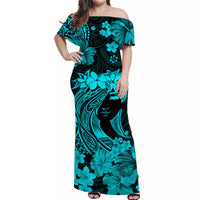 hawaii-off-shoulder-long-dress-polynesia-turquoise-attractive-hula-girl