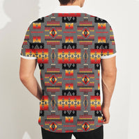 Gray Tribe Pattern Native American Polo T Shirt 3D LT10 - Wonder Print Shop