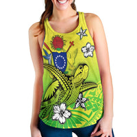Cook Islands Women Racerback Tank Loved Polynesian Turtle LT13 - Wonder Print Shop