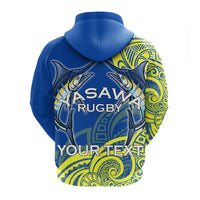 Custom Yasawa Rugby Union Fiji Zip Hoodie Tapa Pattern LT12 - Wonder Print Shop