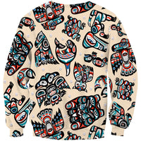 Indigenous Culture Totems White Native American 3D Sweatshirt LT10 - Wonder Print Shop