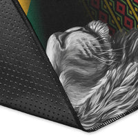 Jamaica Lion Area Rug Jamaican Pattern Version Black LT13 - Wonder Print Shop