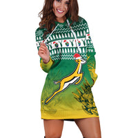 (Custom Personalised) South Africa Rugby Christmas Hoodie Dress Proud Springboks LT13 - Wonder Print Shop