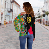 Eritrea Special Knot Off Shoulder Sweater African Pattern LT13 - Wonder Print Shop