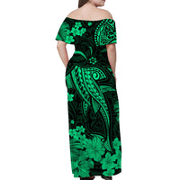 hawaii-off-shoulder-long-dress-polynesia-green-shark