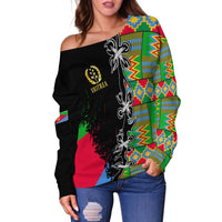 Eritrea Special Knot Off Shoulder Sweater African Pattern LT13 - Wonder Print Shop