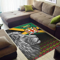 Jamaica Lion Area Rug Jamaican Pattern Version Black LT13 - Wonder Print Shop