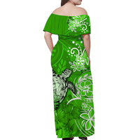 custom-personalised-hawaii-off-shoulder-long-dress-polynesia-green-sea-turtle-honu-and-hibiscus