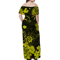 hawaii-off-shoulder-long-dress-polynesia-yellow-cool-shaka-sign