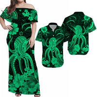 Hawaii Matching Hawaiian Shirt And Dress Polynesia Green Octopus LT13 - Wonder Print Shop