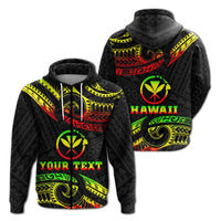 Custom Hawaii Zip Up Hoodie Tribal Pattern Reggae LT12 - Wonder Print Shop