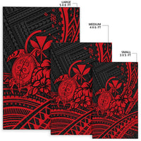 Hawaii Turtle With Hibiscus Tribal Red Area Rug LT12 - Wonder Print Shop