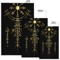 Viking Helm of Awe Gold Art Area Rug LT12 - Wonder Print Shop