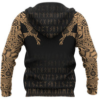 Viking Hoodie The Raven Of Odin Tattoo Special Gold RLT12 - Wonder Print Shop