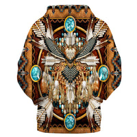 Native American Eagle Mandala Brown 3D Hoodie LT10 - Wonder Print Shop