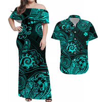 Hawaii Shaka Polynesian Matching Hawaiian Outfits For Couples Unique Style - Turquoise LT8 - Wonder Print Shop