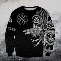Viking Clothing The Raven Of Odin Tattoo Special Sweatshirt RLT12 - Wonder Print Shop