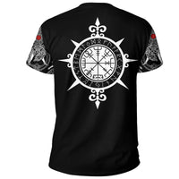 Viking T Shirt, Tattoo All Over Print Black RLT12 - Wonder Print Shop