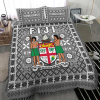 Fiji Bedding Set Pattern - Fijian Tapa Pattern Grey LT13 - Wonder Print Shop
