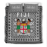 Fiji Bedding Set Pattern - Fijian Tapa Pattern Grey LT13 - Wonder Print Shop