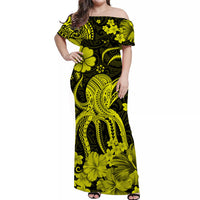 Hawaii Matching Hawaiian Shirt And Dress Polynesia Yellow Octopus LT13 - Wonder Print Shop
