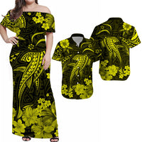 Hawaii Matching Hawaiian Shirt And Dress Polynesia Yellow Shark LT13 - Wonder Print Shop