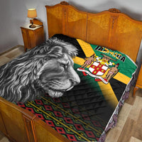 Jamaica Lion Premium Quilt Jamaican Pattern Version Black LT13 - Wonder Print Shop