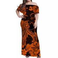 Hawaii Matching Hawaiian Shirt And Dress PolynesiaOrange Beautiful Hula Girl LT13 - Wonder Print Shop