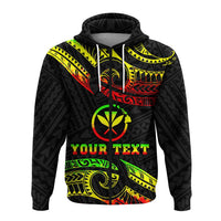 Custom Hawaii Zip Up Hoodie Tribal Pattern Reggae LT12 - Wonder Print Shop