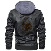 Viking Clothing Viking A Fairy Raven With A Feathers Zipper Leather Jacket RLT12 - Wonder Print Shop