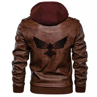 Viking Clothing Viking A Raven With The Opened Wings Zipper Leather Jacket RLT12 - Wonder Print Shop