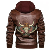 Viking Yak Skull and Equipment Leather Jacket RLT12 - Wonder Print Shop