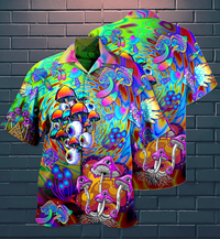 Hippie Mushroom Stay Trippy Little Hippie Colorful Hawaiian Shirt - Wonder Print Shop