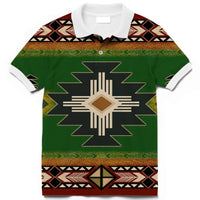 Southwest Green Symbol Native American Polo T Shirt 3D LT10 - Wonder Print Shop