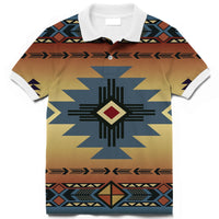 Southwest Blue Symbol Native American Polo T Shirt 3D LT10 - Wonder Print Shop