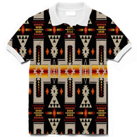 Black Tribe Design Native American Polo T Shirt 3D LT10 - Wonder Print Shop