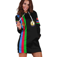 Eritrea Hoodie Dress Striped Black LT13 - Wonder Print Shop